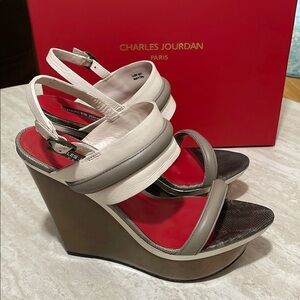Charles Jourdan GLEE Slingback
Wedge Sandals *7